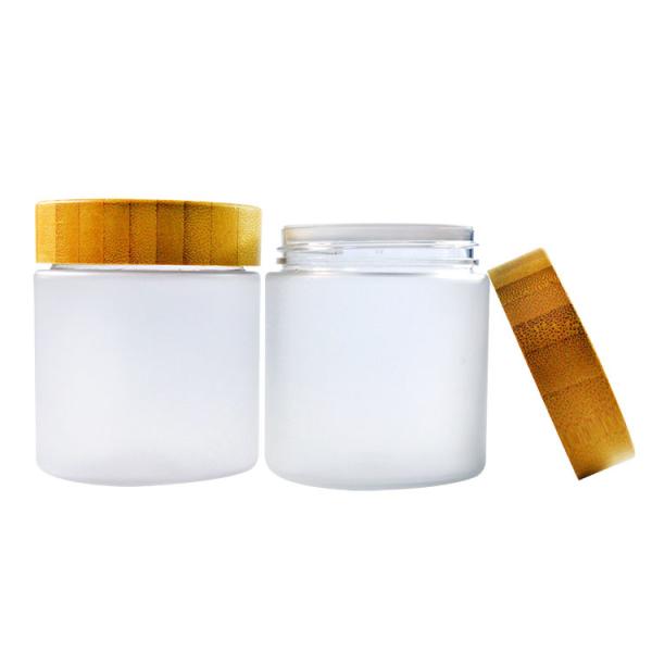 Amber Body Plastic Makeup Containers , Clear Cosmetic Containers With Bamboo Lid