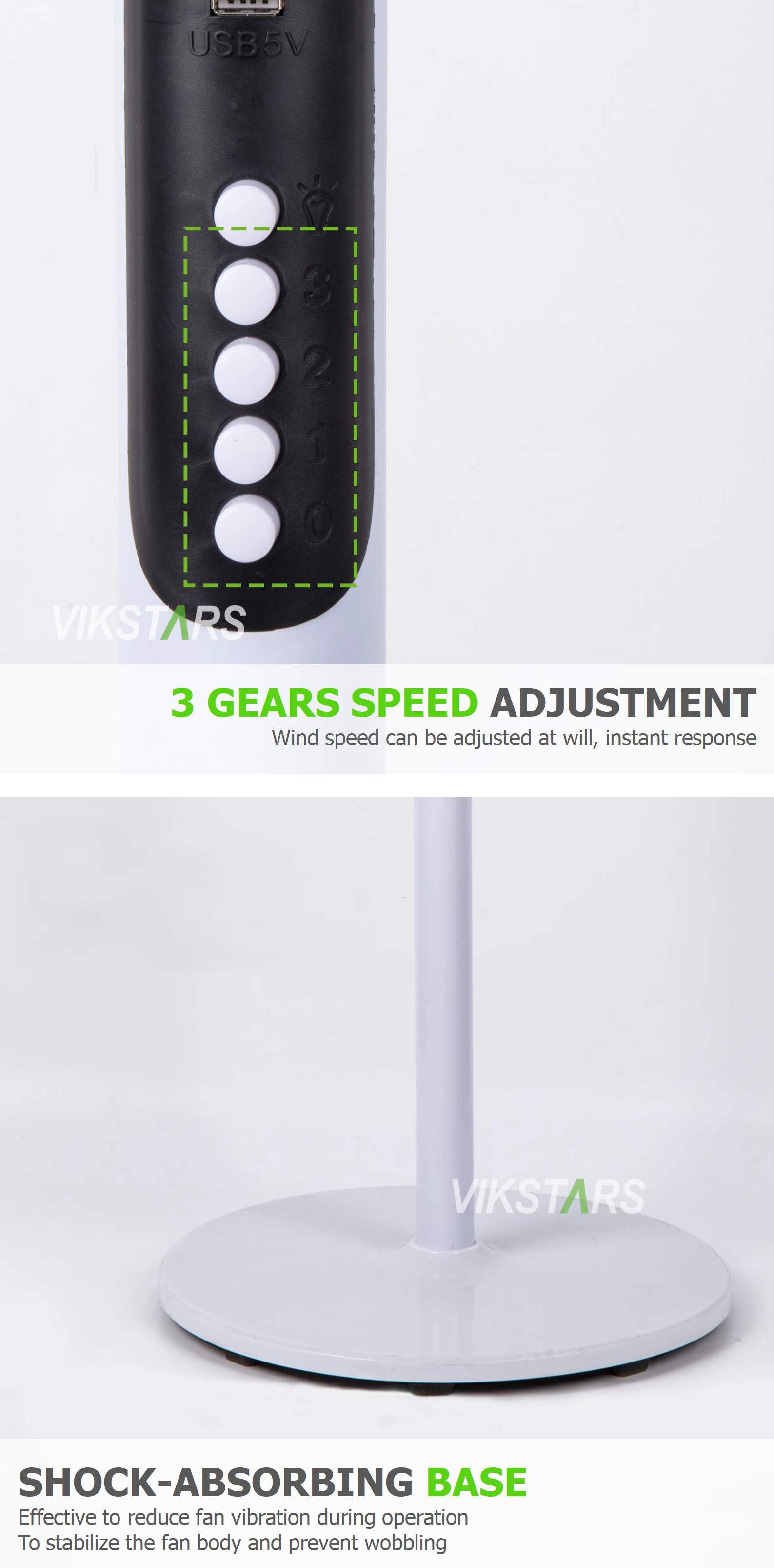 Ventilador de pie solar de 16 pulgadas con luz, ahorro de energía para acampada al aire libre y pesca