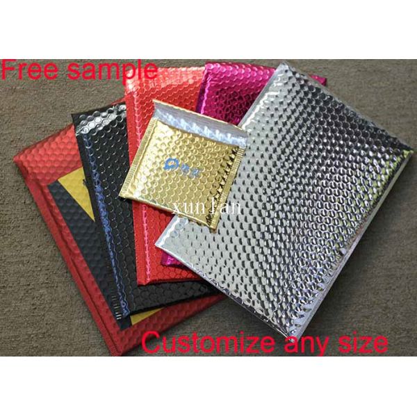 Shiny Plastic Shipping Envelopes , Metallic Bubble Wrap Shipping Bags Light Shield