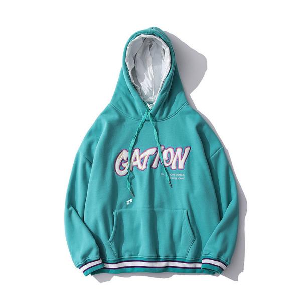 100% Chemical Fiber Zip Up Hooded Sweaters