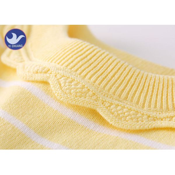 Stripes Girls Pullover Sweaters Round Neck Cotton Long Sleeves Children Jumper