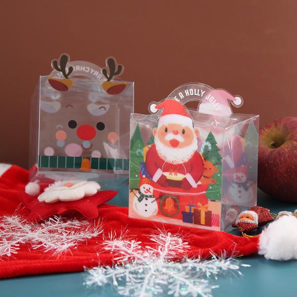 Folding Plastic PVC Cake Box Clear Gift PET Box For Christmas Apple Candy Custom Logo