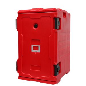 Porte-plats isotherme extérieur 120L rouge, 8 couches, pour maintien thermique