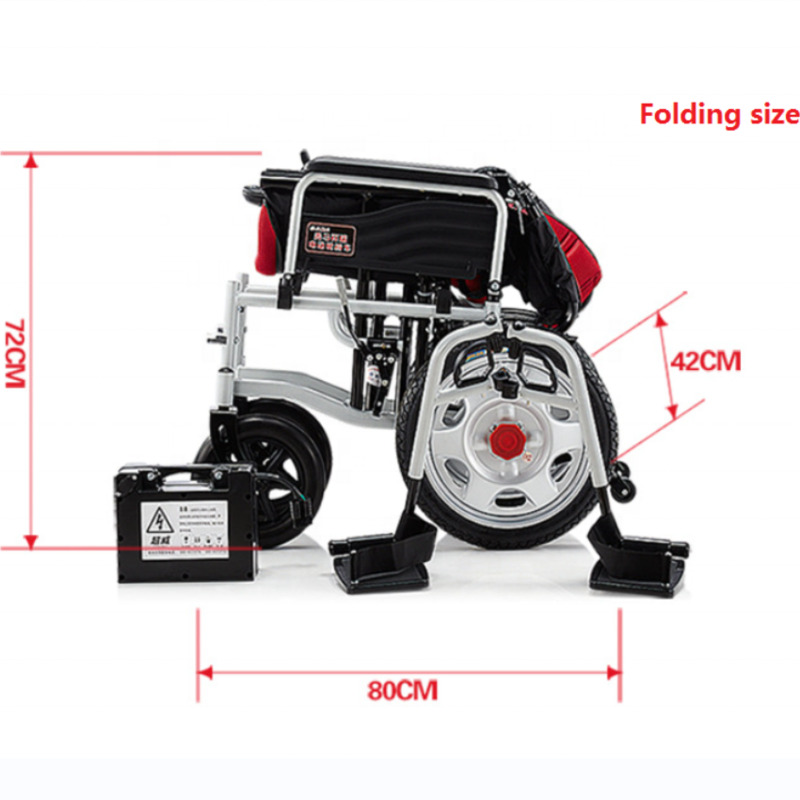 New Power Electric Wheelchair Foldable Disabled Wheelchair Lightweight Aluminum Battery Remote Wheelchair 140kg