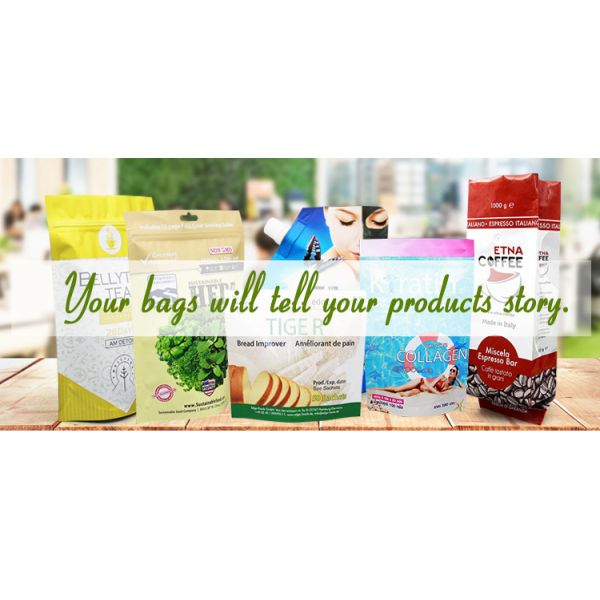 Загерметизированные пластиковые мешки упаковывая алюминиевую фольгу качества еды стоят вверх травяная упаковка чая вытрезвителя