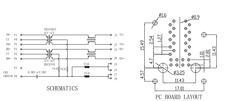 Female Magnetic RJ45 Jack Housing Material Thermoplastic / PBT / UL94V-0 With EMI