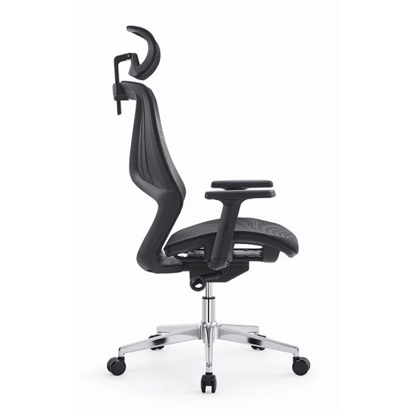 Full Mesh Office Staff Chair Ergonomic High Back Revolving Adjustable With Headrest
