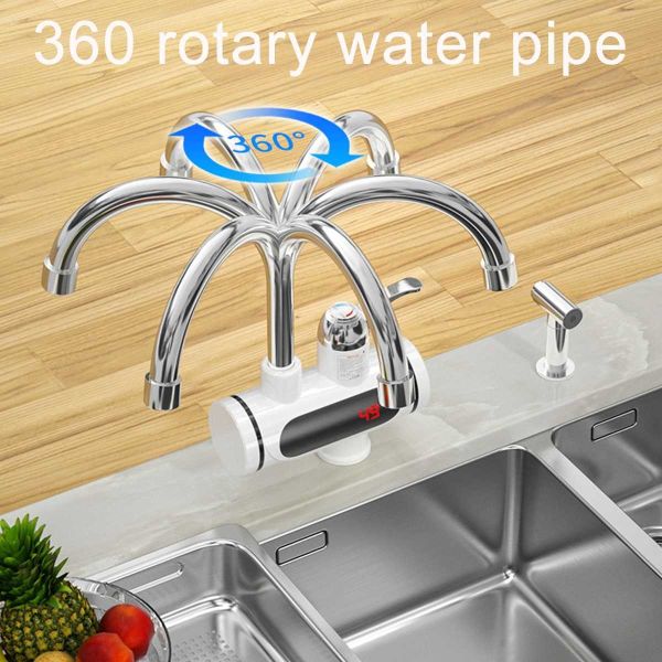 220 Volt SS304 Electric Hot Water Tap CE 360 Degree rotating