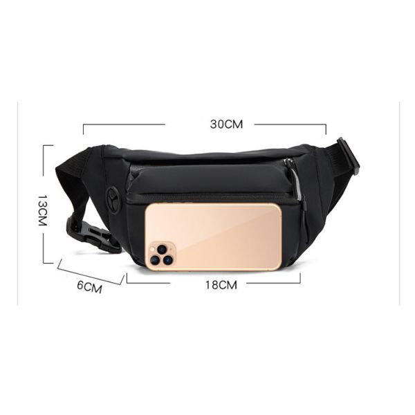 Multiple Pockets Nylon Waist Bag Pouch Unisex Waist Belt Bag Travel Pouch Fanny Pack