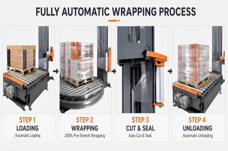 Heavy Duty Pallet Wrapping Machine 2350mm Wrapping Height 2000kg Load Capacity For Automated Conveyor Systems
