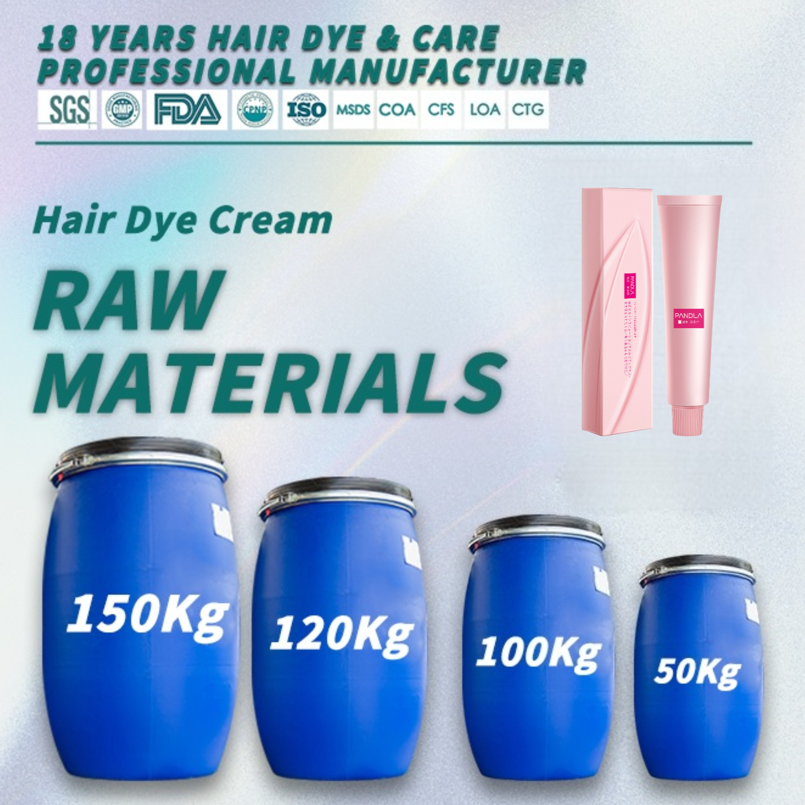 Pandla 100% Gray Coverage Hair Color Cream Semi Permanent Magic Fast Hair Dye Cream OEM