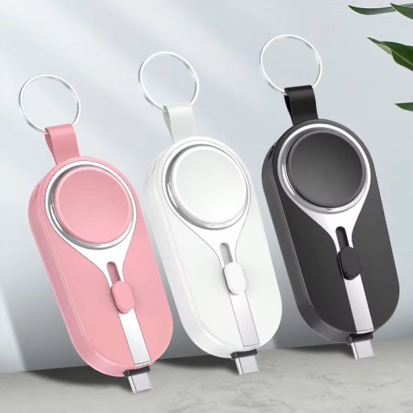 2 in 1 Wireless Charger 3000mah Portable Charger Mini Keychain Emergency Power Bank Keychains