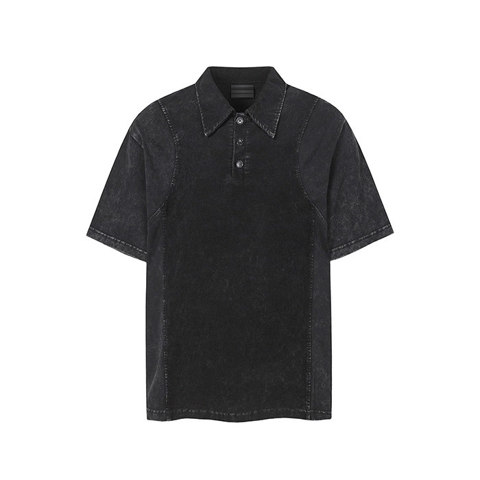 Oversized Men's Custom Polo Shirts 280GSM Color Block Polo Shirt Drop Shoulder