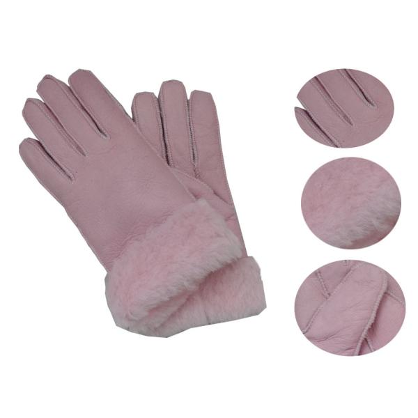 High quality pink leather gloves