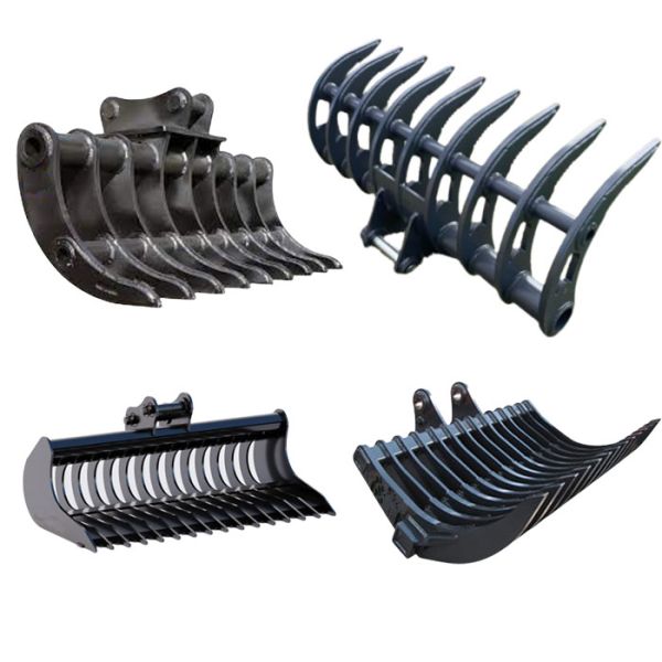 Cubo material de alta calidad del rastrillo del excavador de la resistencia de desgaste de la fuerza para el mini excavador EX60, PC30