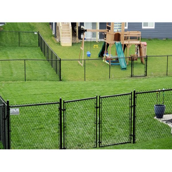 загородка звена цепи сетки 5ft 30mm-60mm черная 6 Ft покрытого винила