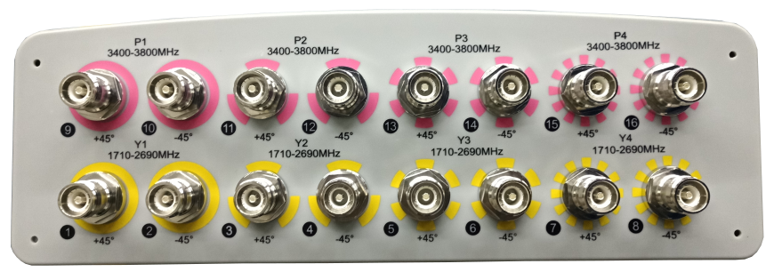 8 Ports 1710 - 2690MHz Flat Panel Wifi Antenna 50Ω Impedance 505×418×140mm