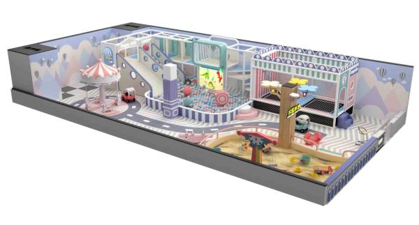 Commercial Children'S Indoor Play Equipment PVC Foam Daycare Customized Size