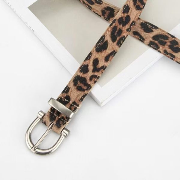 Custom belt leopard print belt alloy pin buckle versatile pairs with jeans decorative women's belt