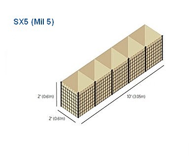 Welded Wire Mesh Military Barrier , Defensive Wall Hesco Barrier Mil 5 2424