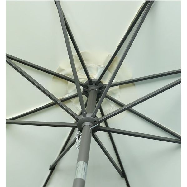 200g Polyester Fabric Round Large Garden Parasols Umbrella With Stainless Steel Pole