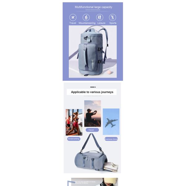 Gym Duffle Tote Bag Gym Bag With Shoe Compartment And Wet Pocket