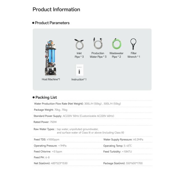 Moveable RO Water Treatment Plant for Window Cleaning Car Washing Portable Reverse Osmosis Desalination System