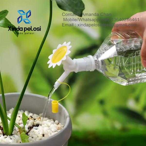 Preço de fábrica de plástico para uso doméstico, tampa de garrafa de cabeça dupla, tubulação de rega, semeaduras de interior, planta, ferramenta de rega