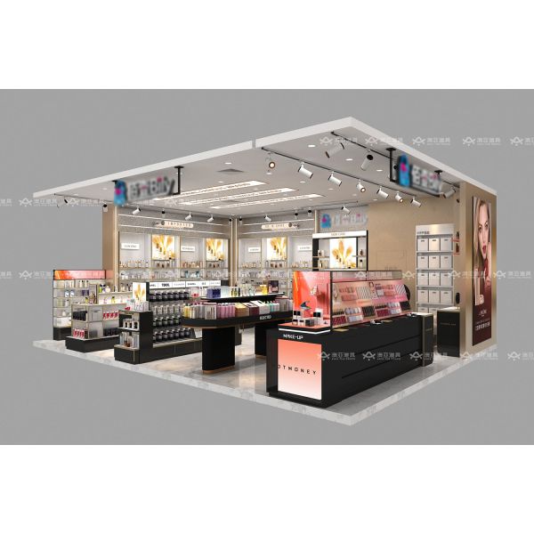 Brand Beauty Kiosk Booth Gondola Shelving Units Makeup Store Display Furniture