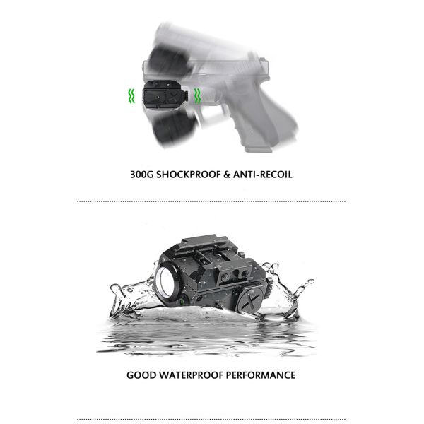 Электрофонарь CR123A 3V военный Mountable тактический с красным зеленым лазером