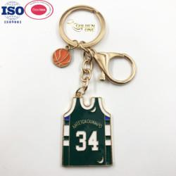Number 24 Basketball Jersey KeyChain Custom Metal Vest Shape Personalised Keychain