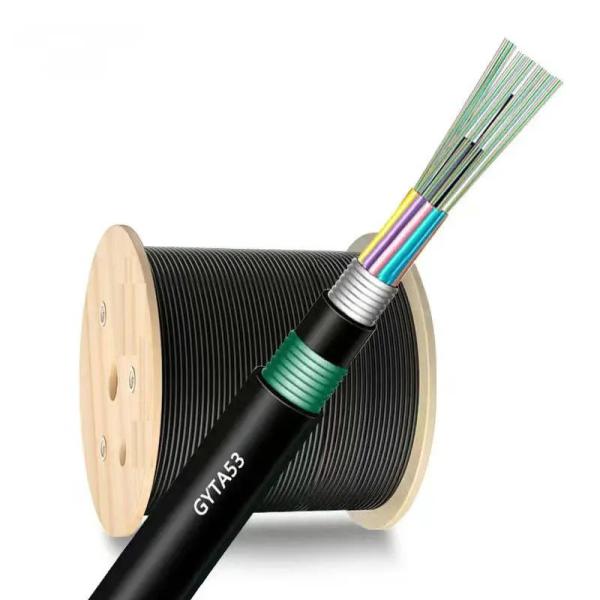 Cable de fibra óptica submarino GYTA33 de entierro directo con 48 núcleos y armadura de alambre de acero
