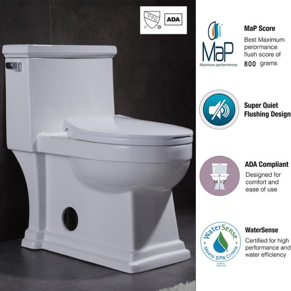 One Touch CUPC Toilet 1.28 Gallons Per Flush Commode Bowl 720x430x750mm