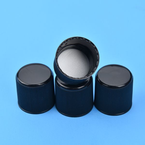 Ribbed Closure 24mm Plastic Screw Covers For Beverage Bottle