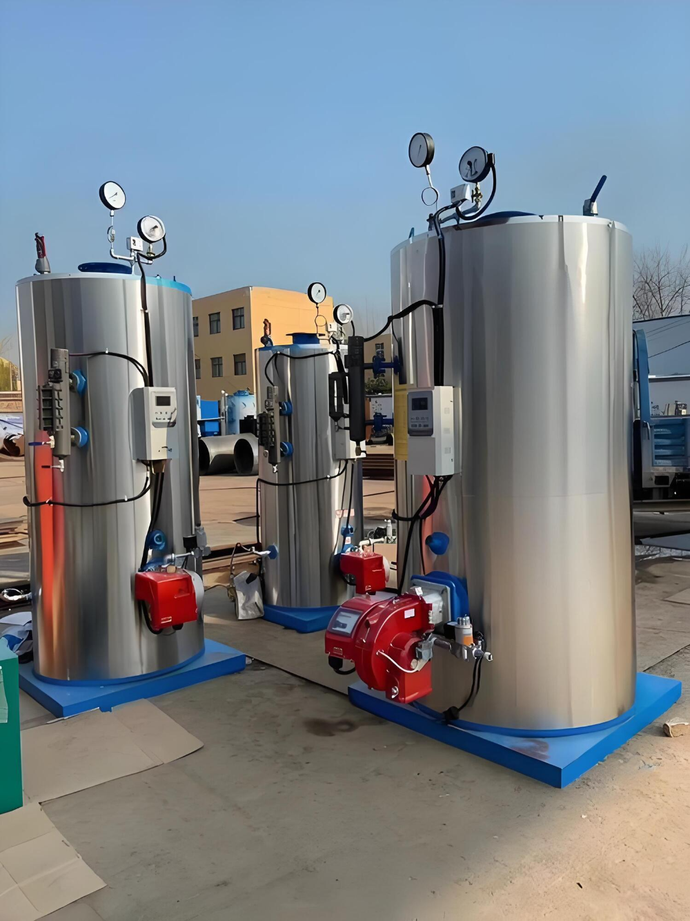 200kg/H Vertical Natural Gas LPG Fire Tube Steam Boiler Stainless Steel Shell