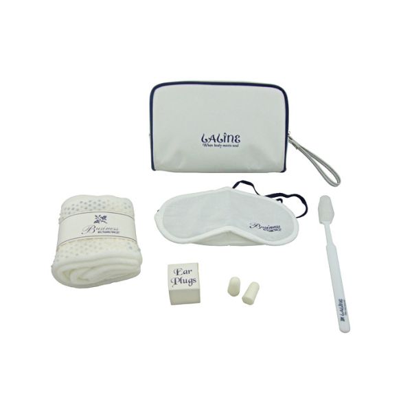 Airline Travel Amenity Kits With White Microfiber Pouch And Skidproof Socks