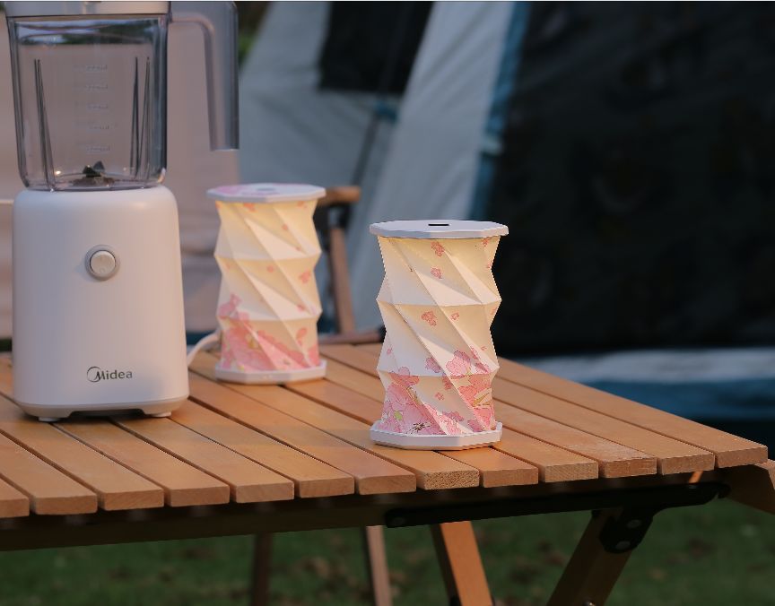 Mini Touch LED Folding Rotating Paper Lamp Light White Dimmable For Children'S Bedroom