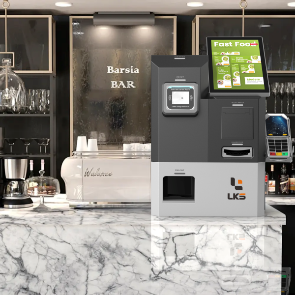Self Service Checkout Kiosk AIO Payment Terminal with Receipt Printer for Restaurant Bakery