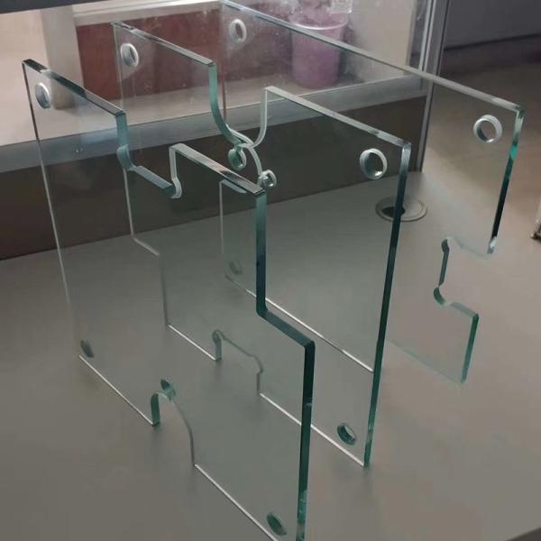 Blue Green Grey Brown Frosted Low Iron Tempered Glass Fluted Toughened Glass Panels 10mm Safety Glass For Balcony / Balustrade Furniture