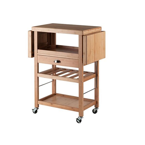 Kitchen Food Tray Trolley Cart Bamboo Home Furniture with wheels prices