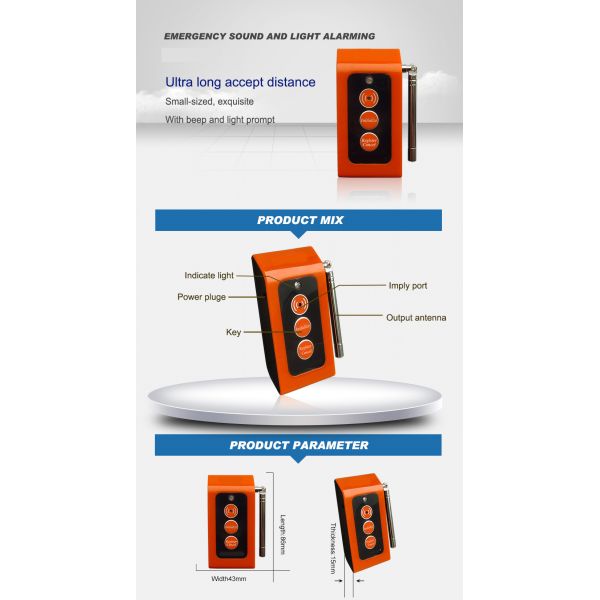 Дешевая беспроводная система пейджера с длительным приемным расстоянием кнопка вызова аварийной сигнализации для пожилых людей