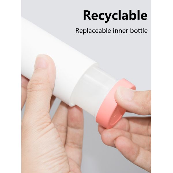 30ml 50ml 100ml Airless Cosmetic Bottles Refillable Lotion Cream Round Shape Vacuum