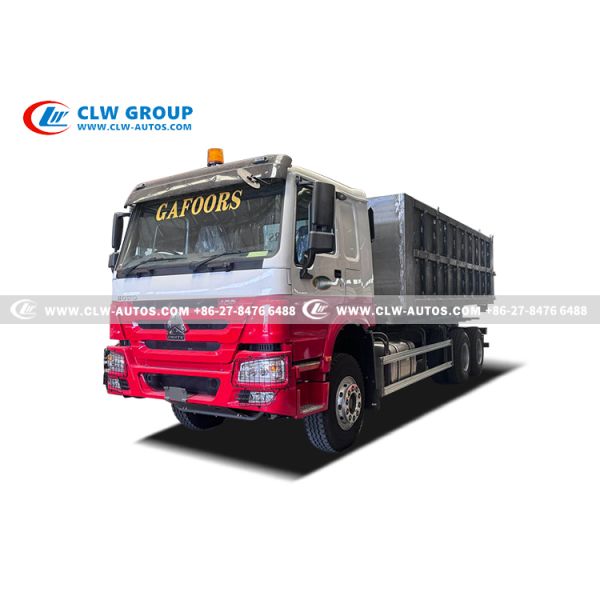 Sinotruk HOWO RHD 6x4 25-Ton Hydraulic Hook Lift Truck with Weichai 400HP Engine and RHD HW76 Cabin