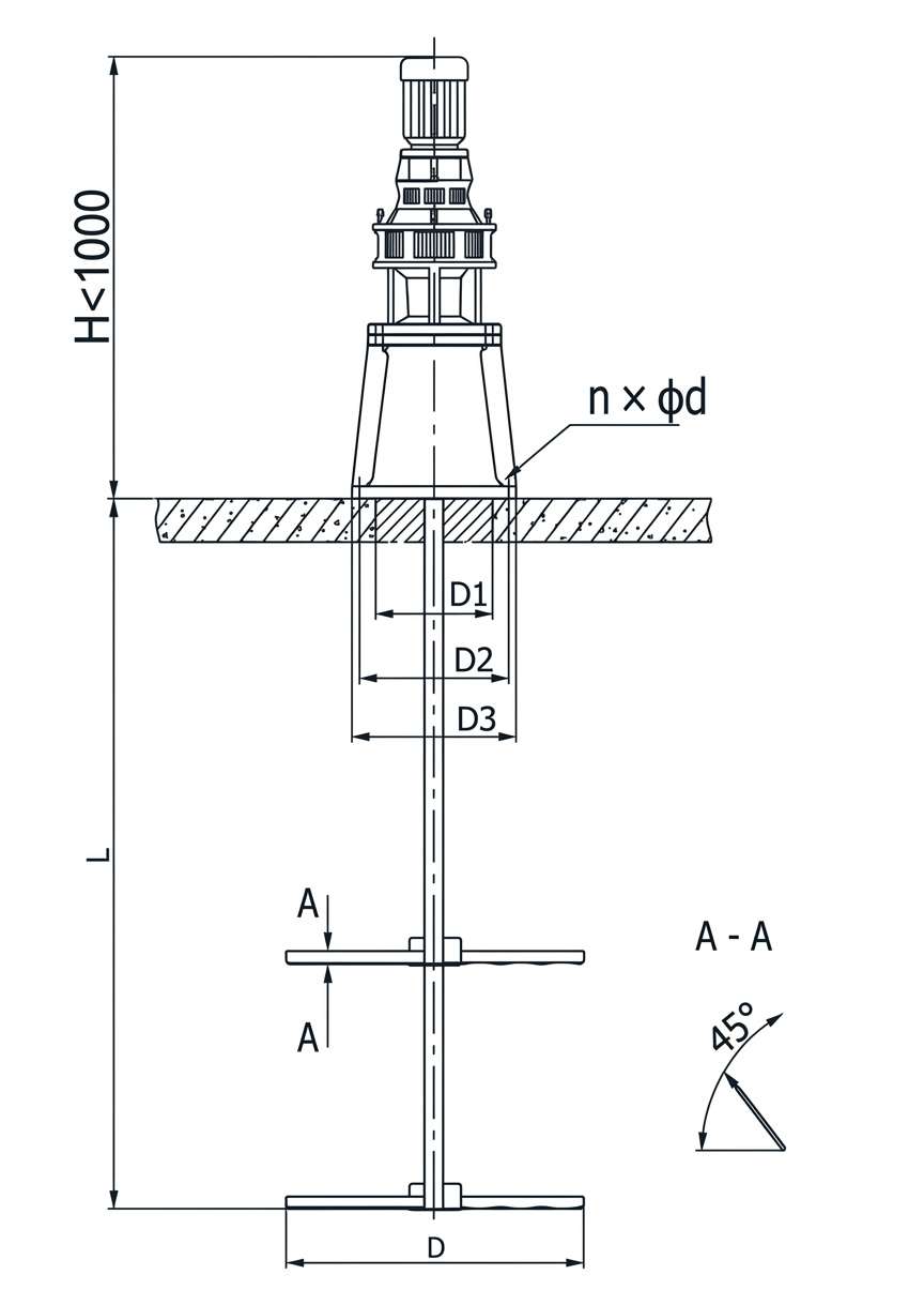 Low Noise Low Energy Consumption High Efficiency Mechanical Agitator Paddle Mixer for WWTP Flocculation