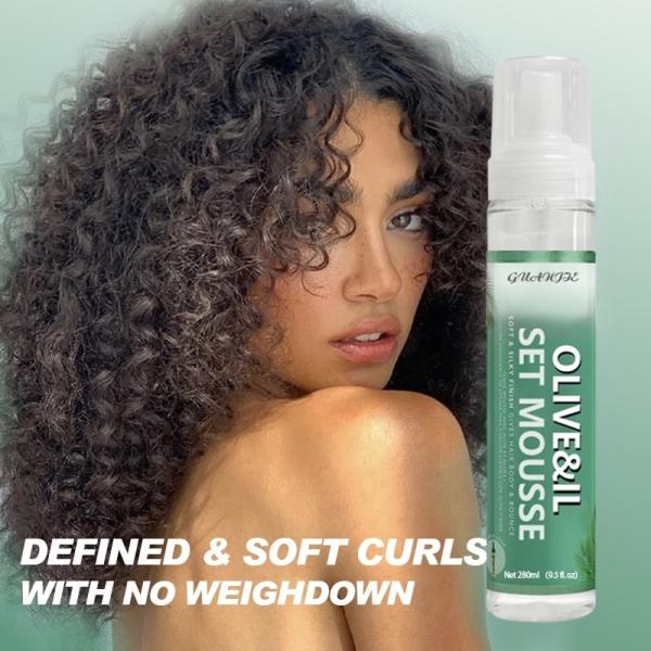 Olive Oil Foam Wrap Lotion Hair Curling Mousse For Strong Hold And Conditioning Benefits