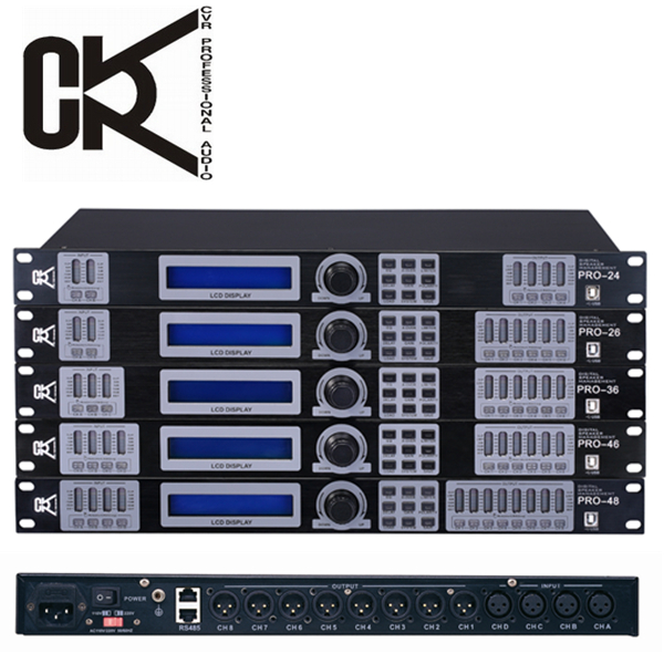 Digital Speaker Processor Sound System , Home Audio Processor Indoor 3 In 6 Out