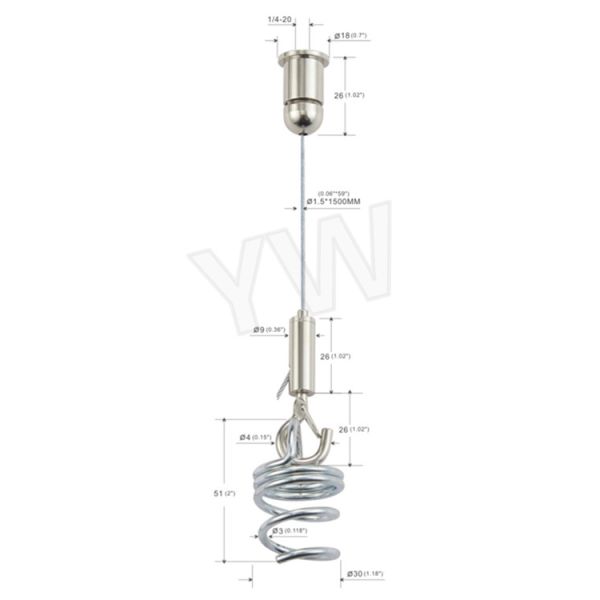 Набор подвеса света строки акустических панелей с спиралью ставит нержавеющую сталь на якорь