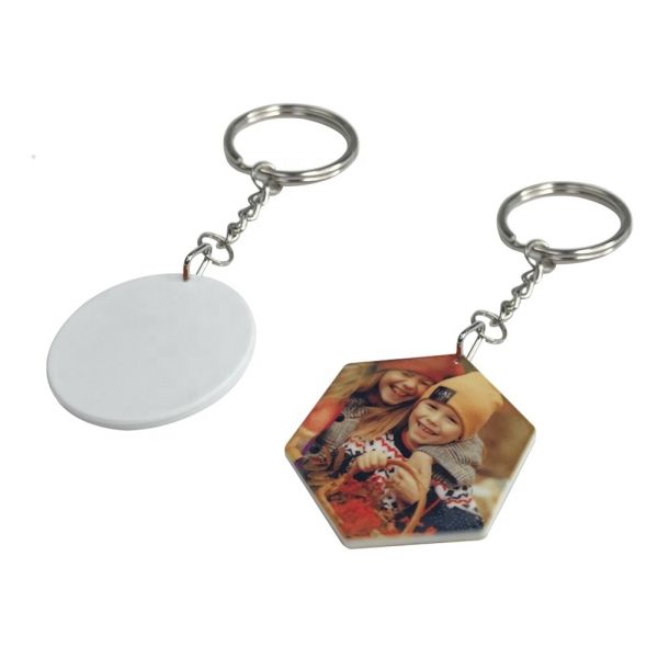 Custom Double Sided Blank Sublimation Plastic Keychain Diy Sublimation Key Chain