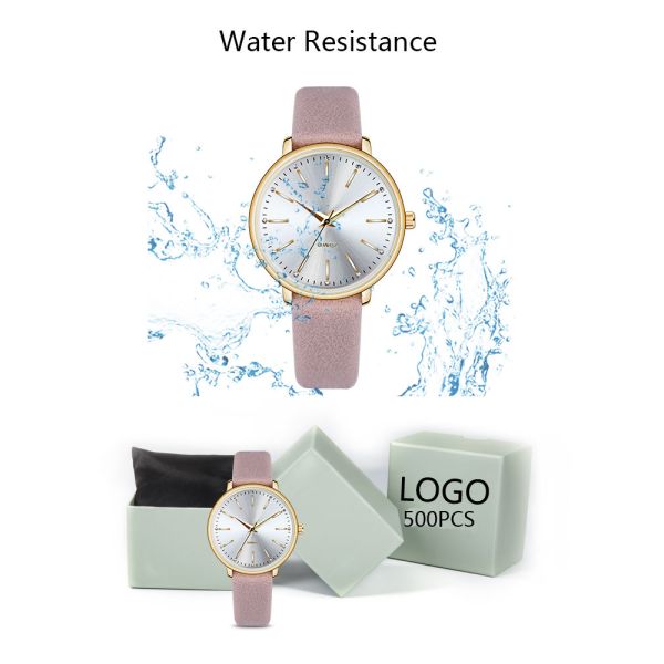 PU leather Quartz Battery Wristwatches OEM Available 36mm Diameter