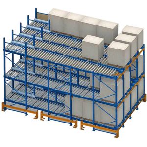Auto-Flow Multi-Level Storage Rack High-Density FIFO System Heavy-Duty Steel Construction